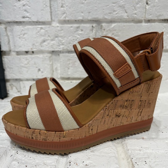 Gerry Weber Shoes - Sperry Tan and Cream Wedge Sandals